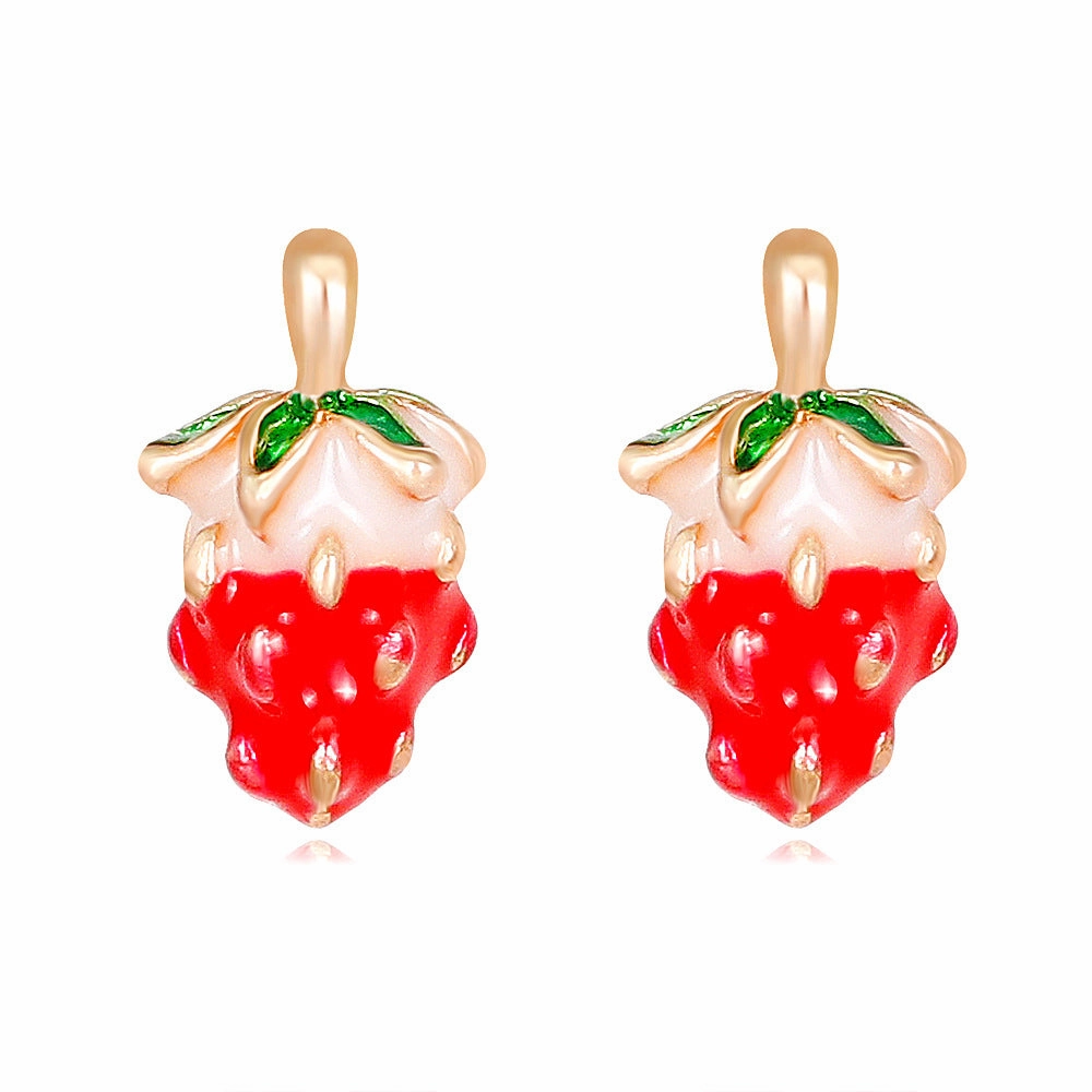 Wholesale Christmas Oil Dripping Diamond Snowman Bell Alloy Earrings