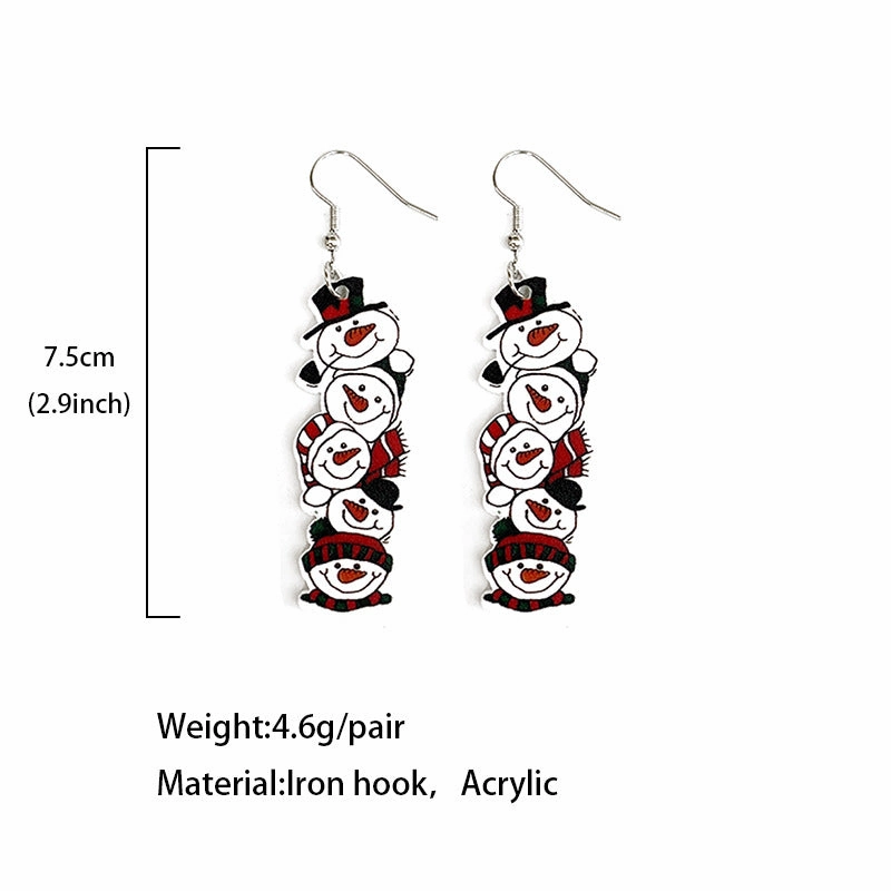 Wholesale Christmas Patchwork Christmas Tree Mirrored Acrylic Earrings