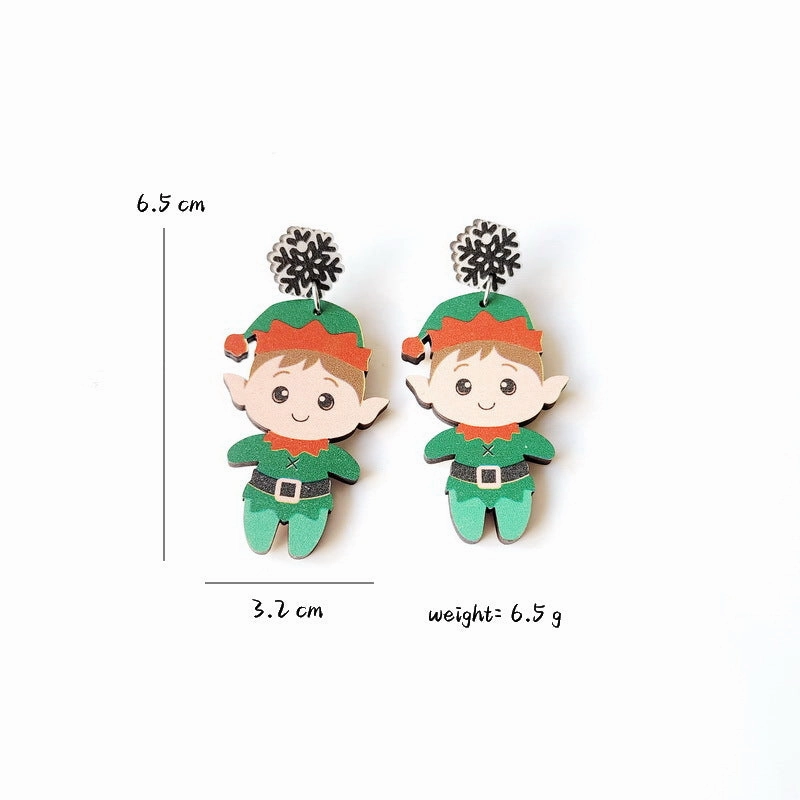 Wholesale Christmas Penguin Santa Claus Snowman Elk Gingerbread Man Earrings