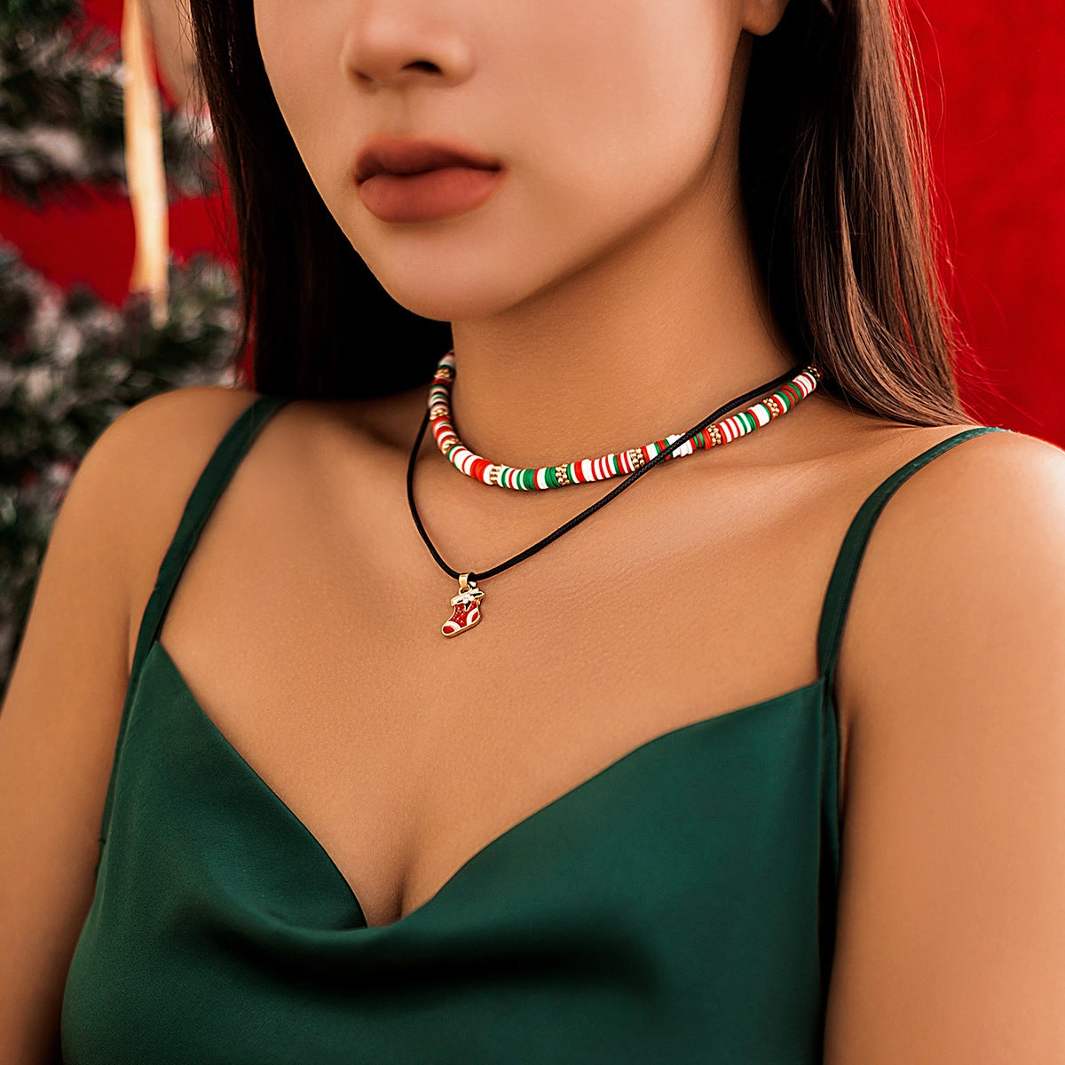 Wholesale Christmas Polymer Clay Set Necklace
