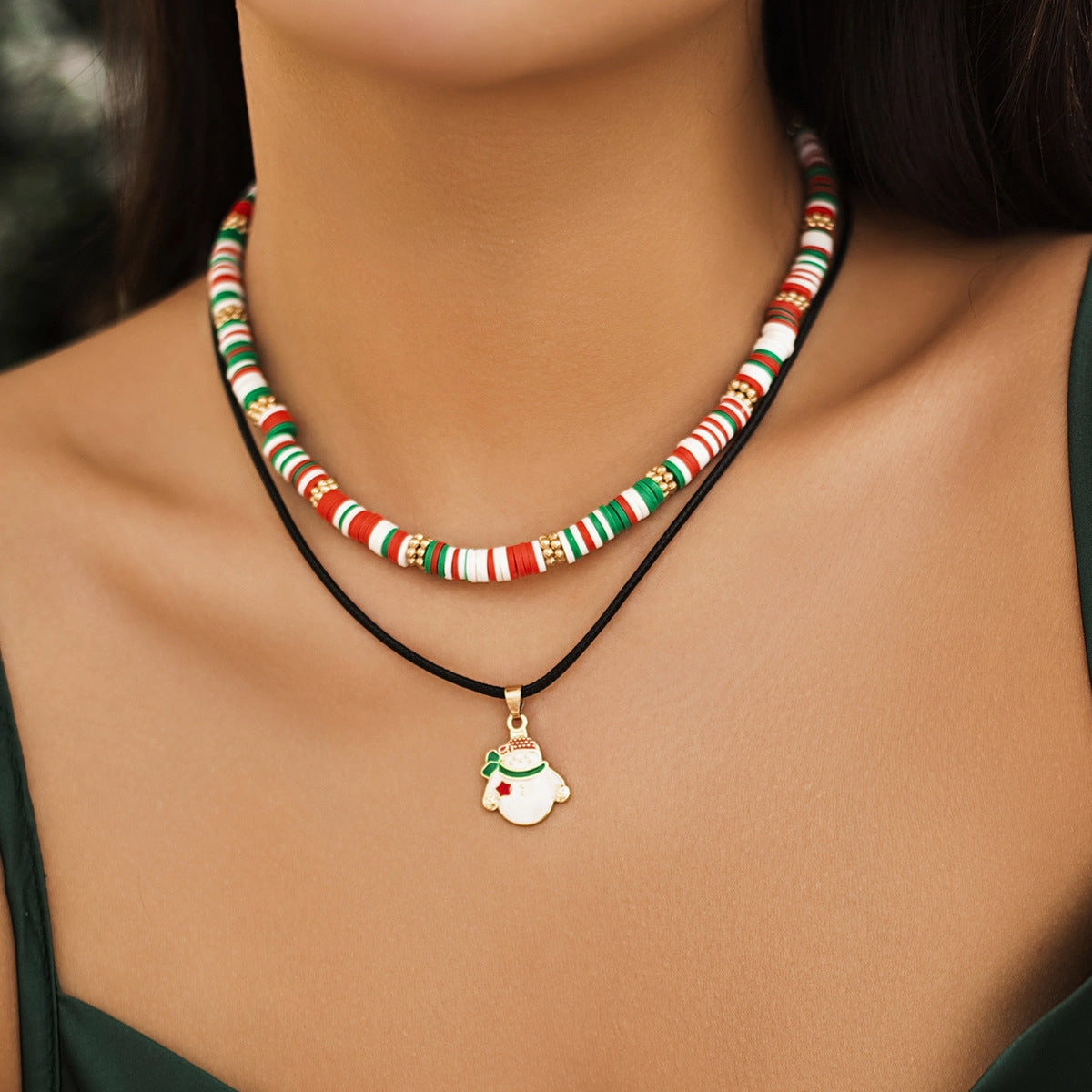 Wholesale Christmas Polymer Clay Set Necklace
