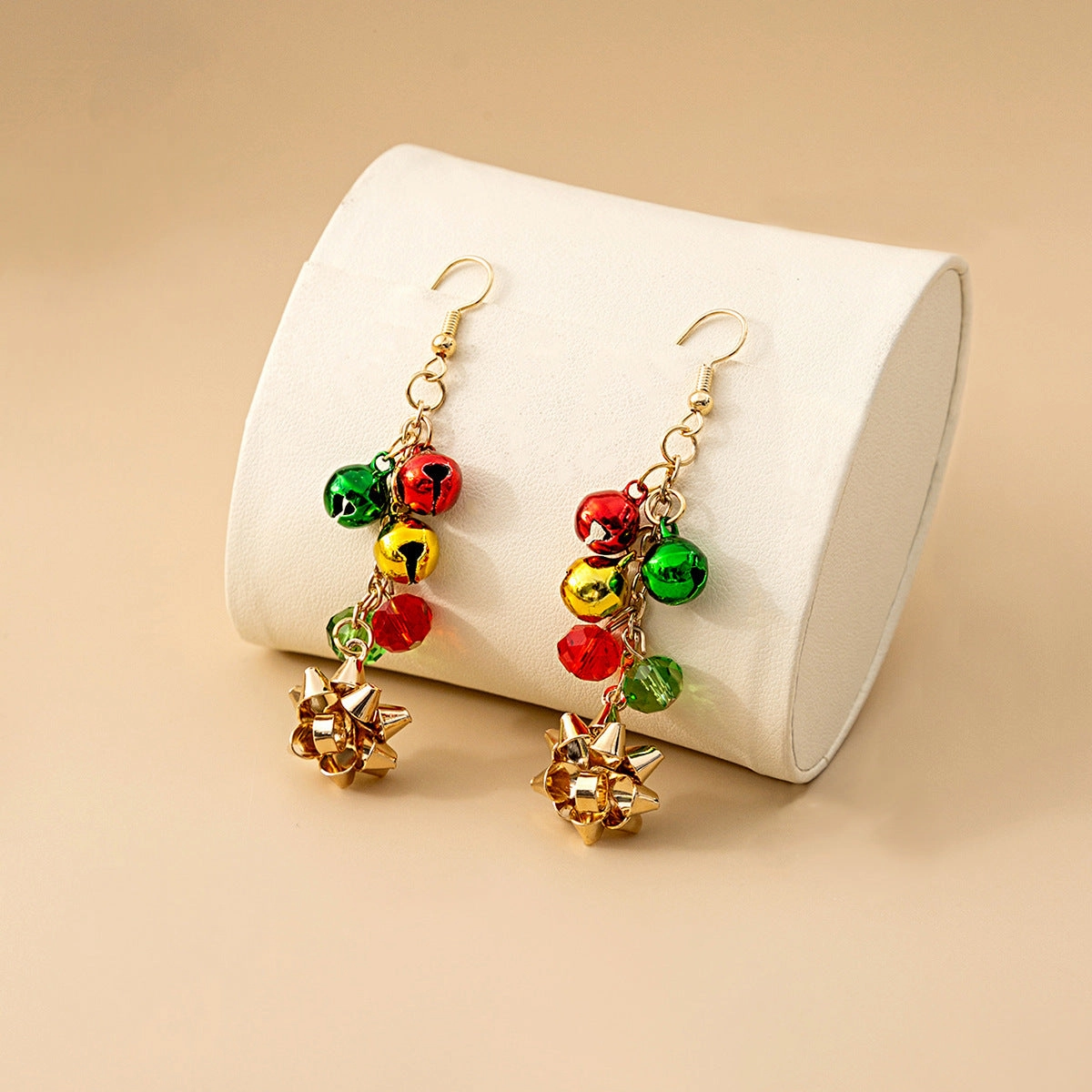 Wholesale Christmas Red and Green Flower Earrings