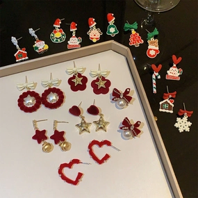 Wholesale Christmas Red Earrings