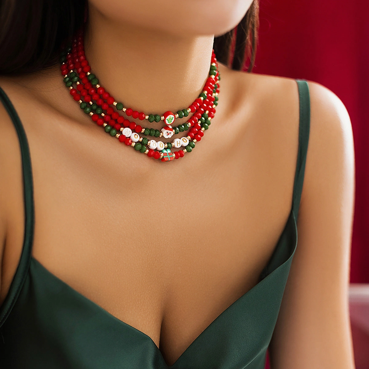 Wholesale Christmas Rice Bead Necklace