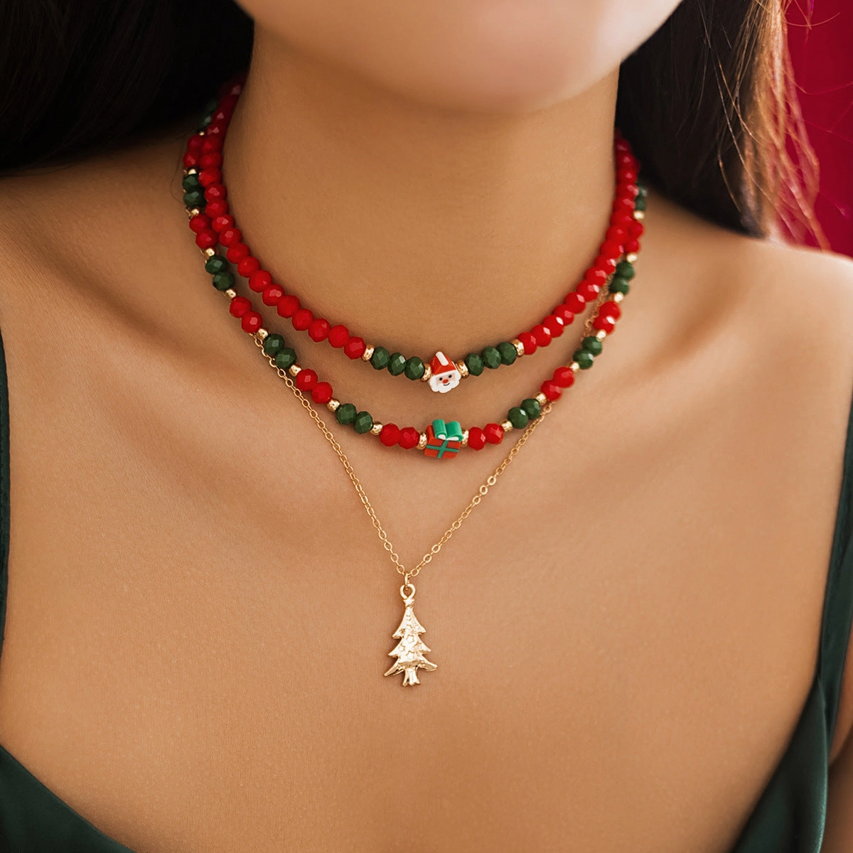 Wholesale Christmas Rice Bead Necklace