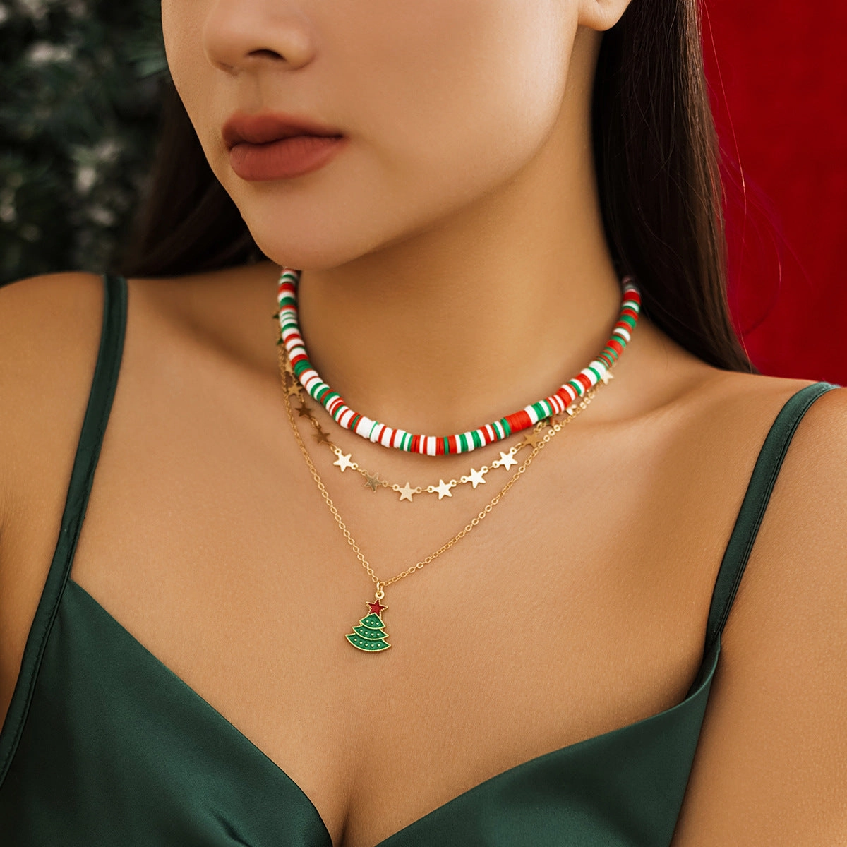 Wholesale Christmas Rice Bead Necklace