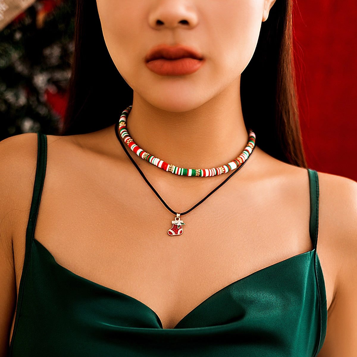 Wholesale Christmas Rice Bead Necklace