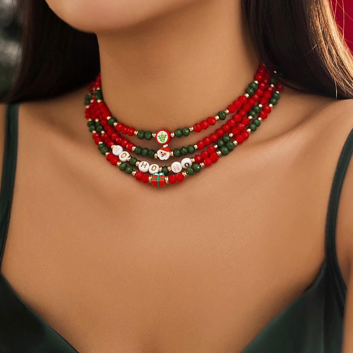 Wholesale Christmas Rice Bead Necklace