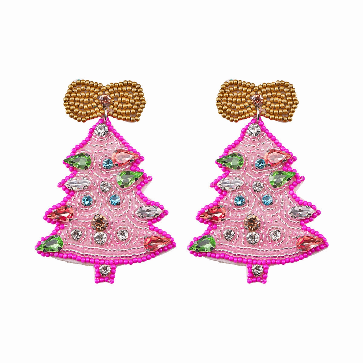 Wholesale Christmas Rice Bead Resin Earrings