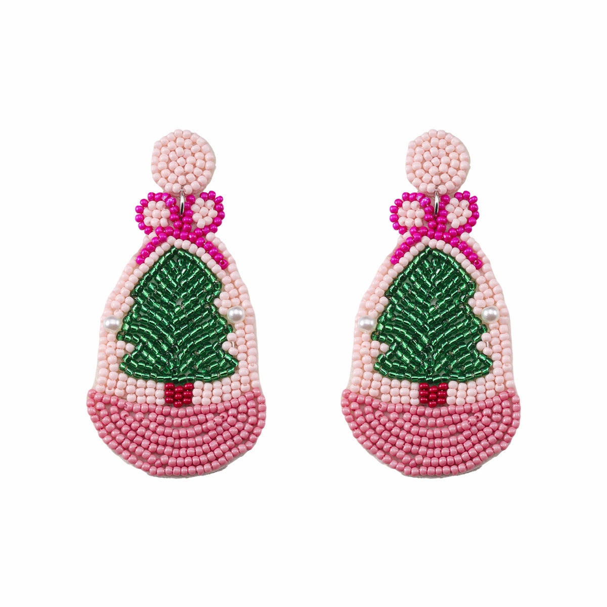 Wholesale Christmas Rice Bead Resin Earrings