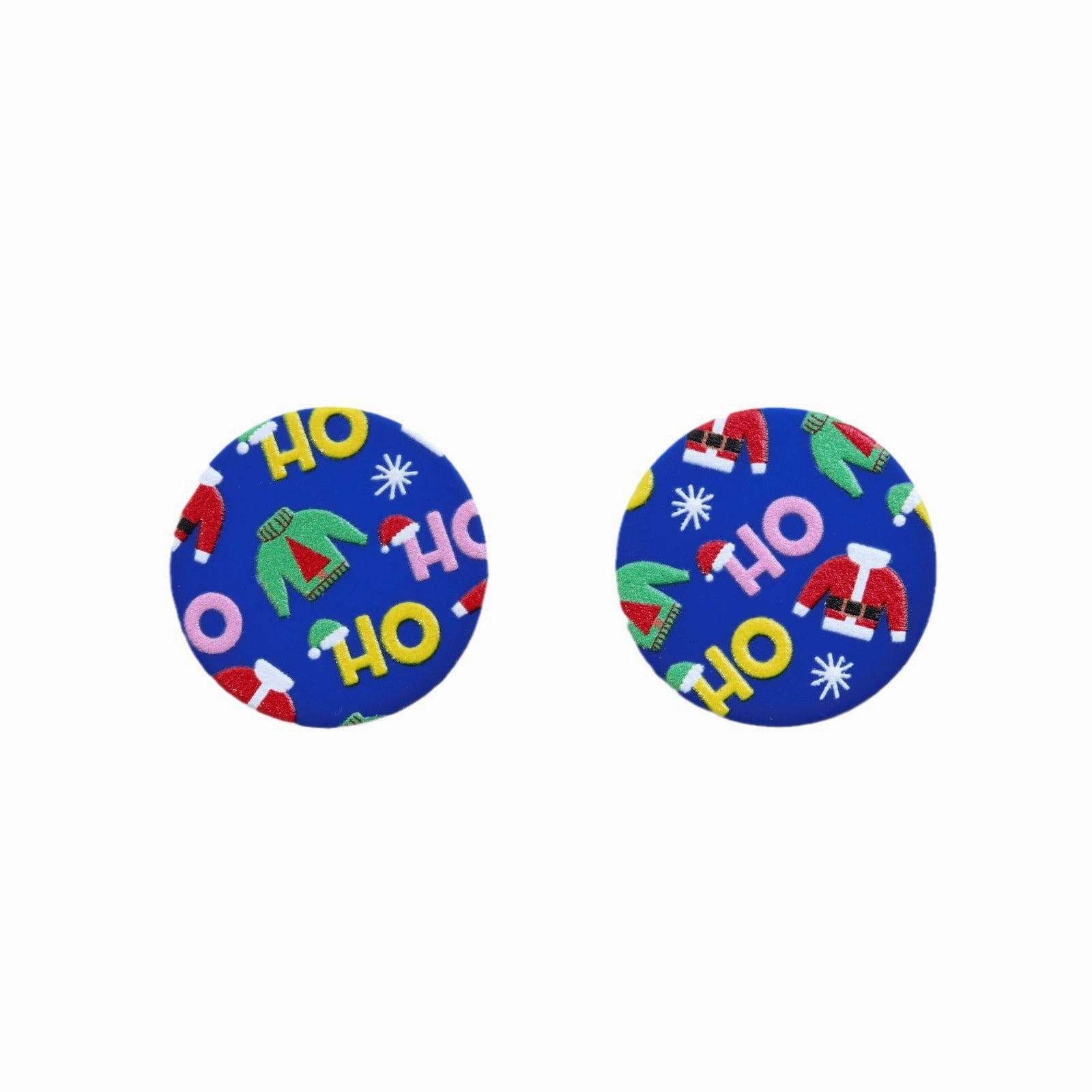 Wholesale Christmas Round Leopard Print Acrylic Earrings
