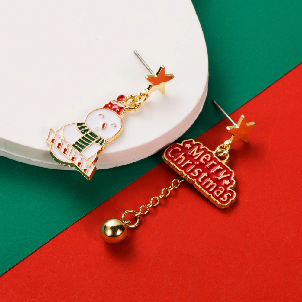 Wholesale Christmas S925 Silver Needle Cartoon Earrings