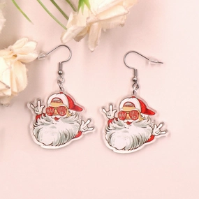 Wholesale Christmas Santa Claus Acrylic Earrings