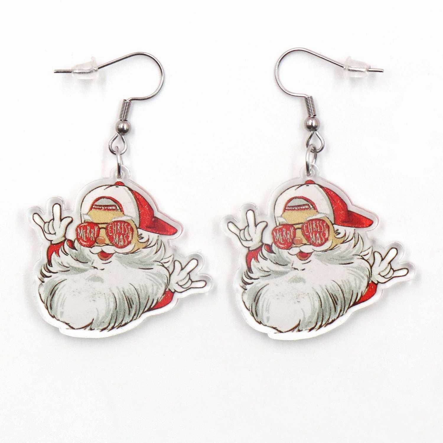 Wholesale Christmas Santa Claus Acrylic Earrings