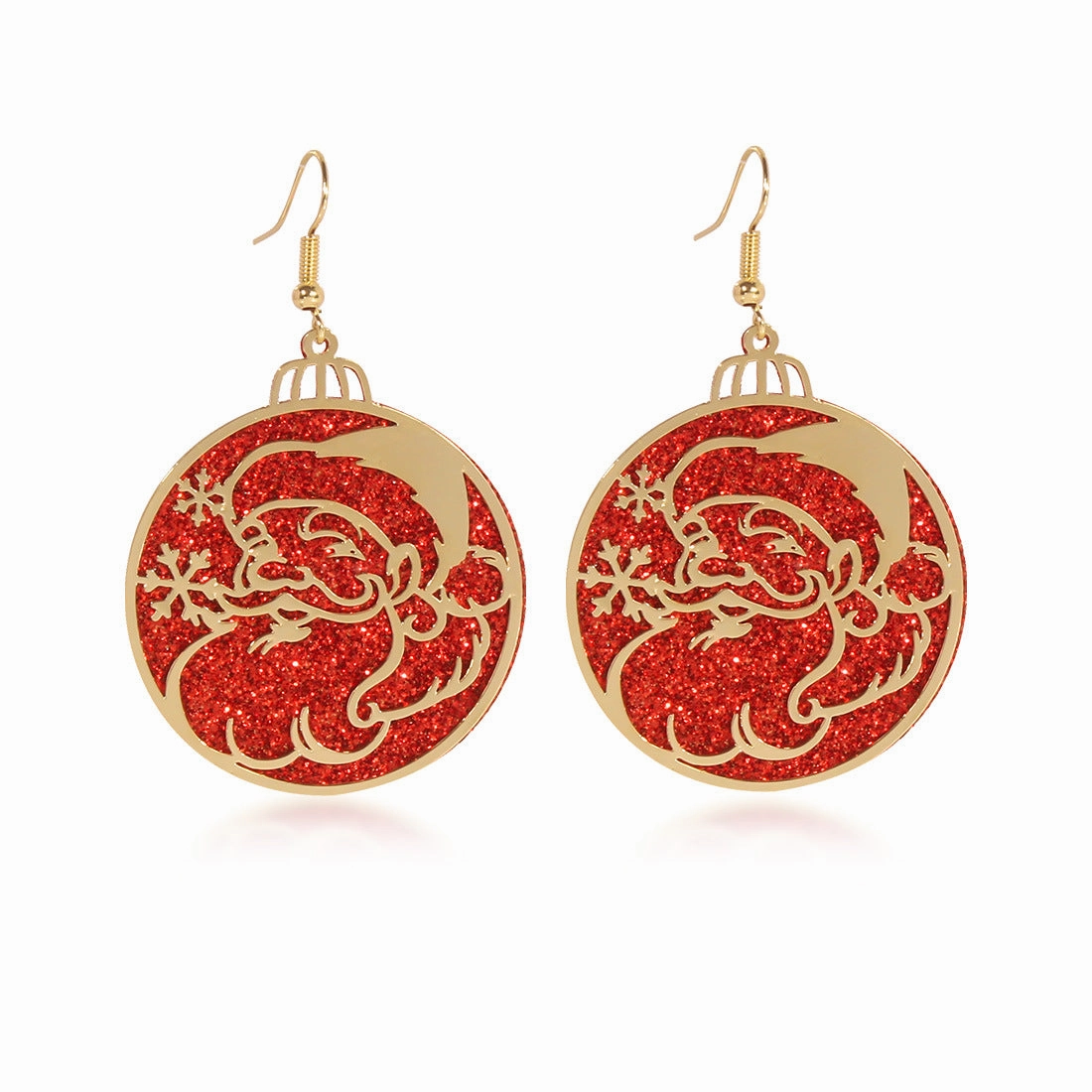 Wholesale Christmas Santa Claus Christmas Tree Metal Earrings