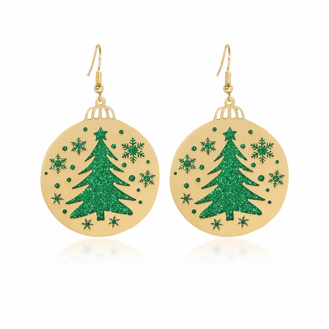 Wholesale Christmas Santa Claus Christmas Tree Metal Earrings