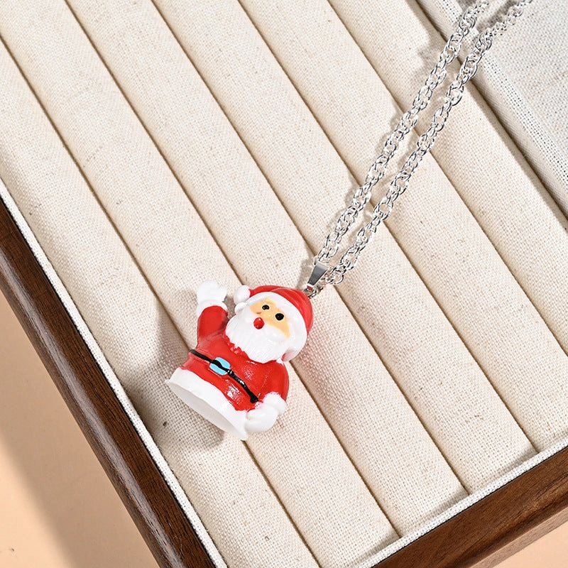 Wholesale Christmas Santa Claus Copper Necklace