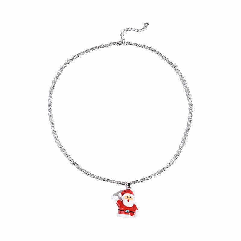 Wholesale Christmas Santa Claus Copper Necklace