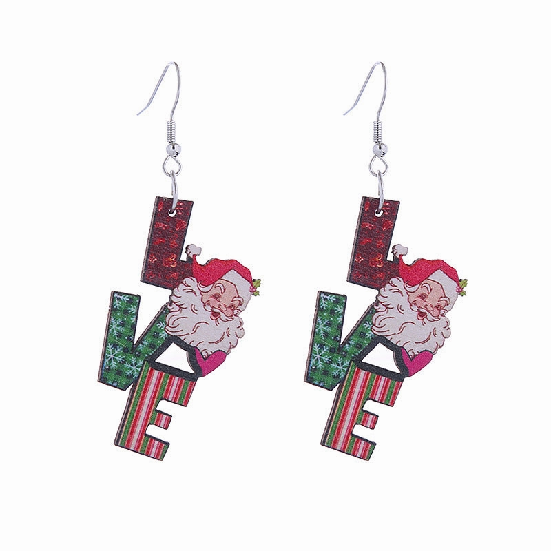 Wholesale Christmas Santa Claus Cow Snowman Western Vintage Cowboy Hat Earrings