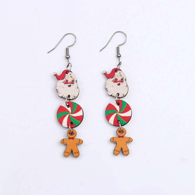 Wholesale Christmas Santa Claus Elk Snowflake Earrings