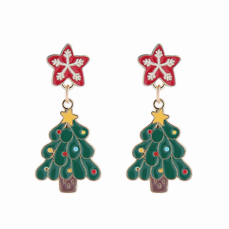 Wholesale Christmas Santa Claus Snowman Zinc Alloy Earrings