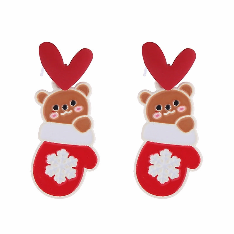 Wholesale Christmas Santa Claus Snowman Zinc Alloy Earrings