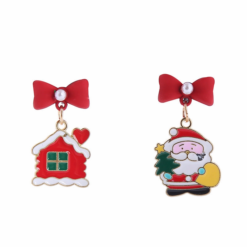 Wholesale Christmas Santa Claus Snowman Zinc Alloy Earrings