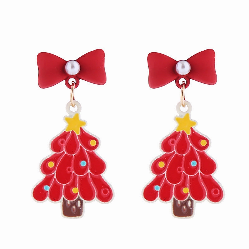 Wholesale Christmas Santa Claus Snowman Zinc Alloy Earrings