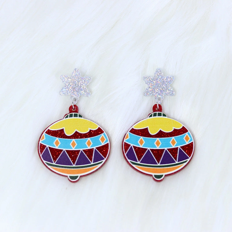 Wholesale Christmas Santa Claus Sweater Bells Acrylic Earrings