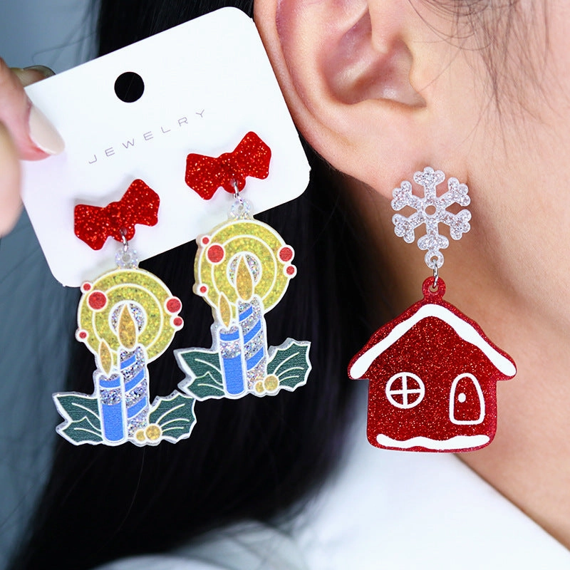 Wholesale Christmas Santa Claus Sweater Bells Acrylic Earrings