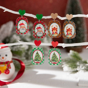 Wholesale Christmas Santa Elk Acrylic Earrings