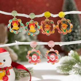 Wholesale Christmas Santa Elk Acrylic Earrings