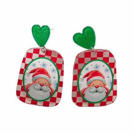 Wholesale Christmas Santa Elk Acrylic Earrings