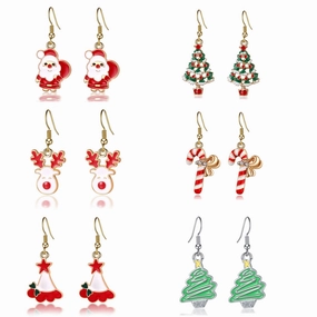 Wholesale Christmas Santa Elk Earrings