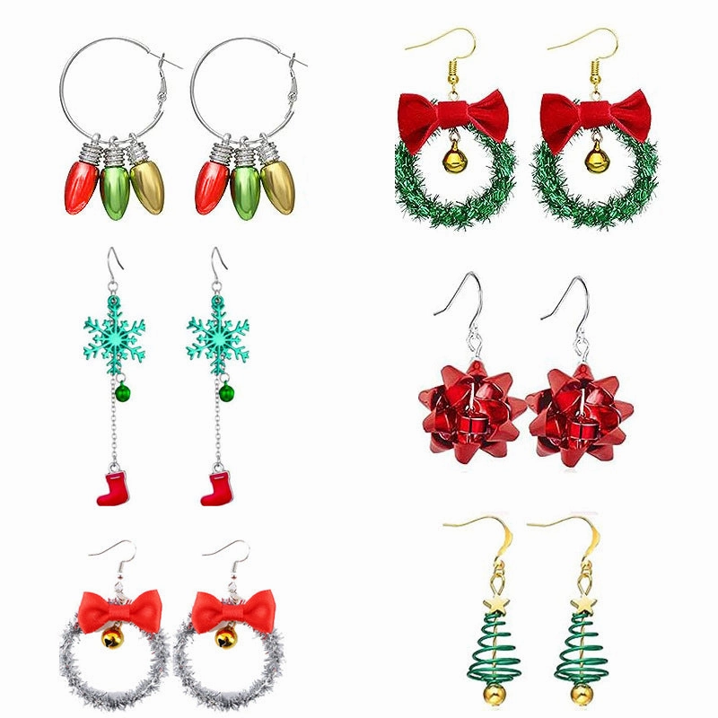 Wholesale Christmas Santa Elk Earrings