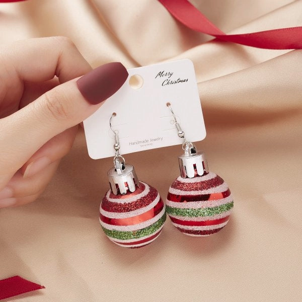 Wholesale Christmas Sequins Snowflake Resin Star Light Ball Earrings