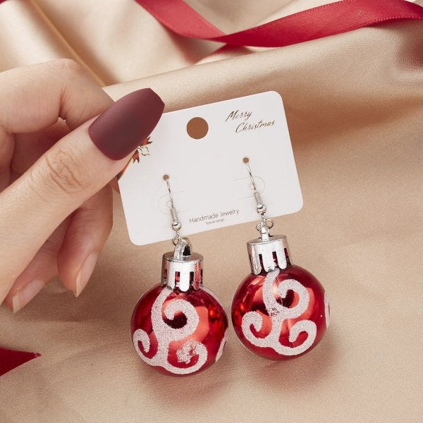 Wholesale Christmas Sequins Snowflake Resin Star Light Ball Earrings