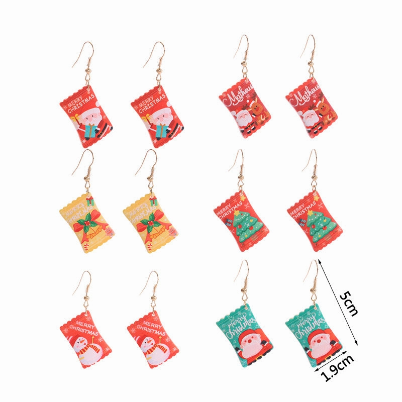 Wholesale Christmas Series Candy Earrings