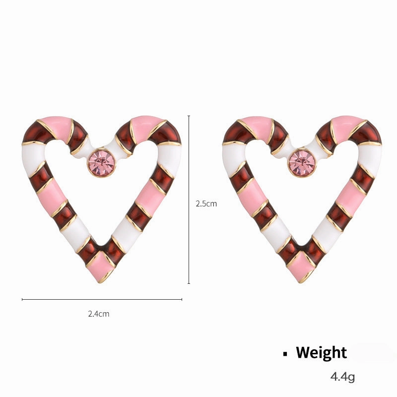 Wholesale Christmas Series Love Bow Drop Oil Earrings