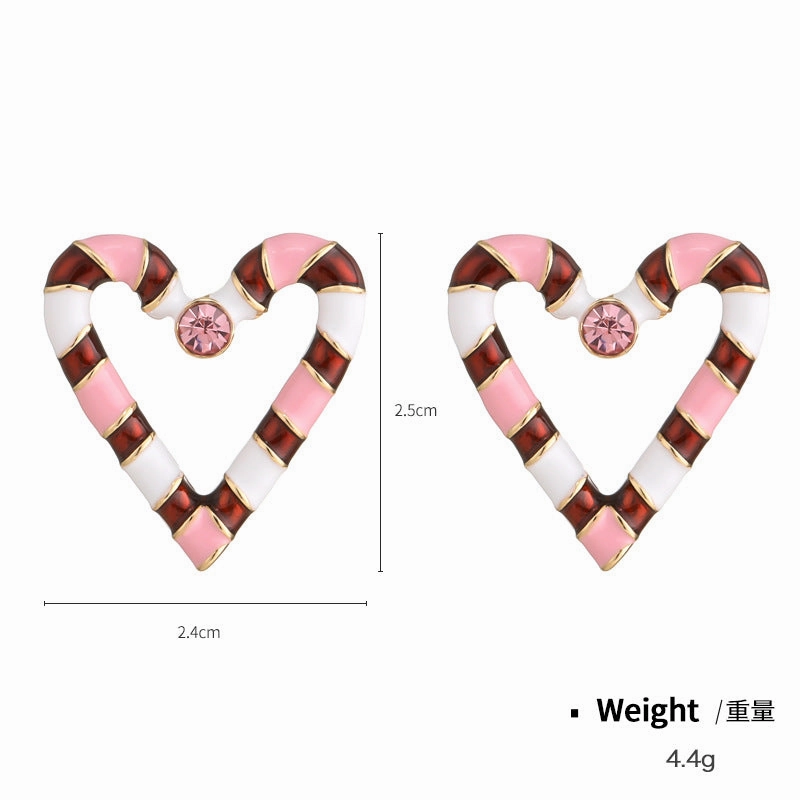 Wholesale Christmas Series Love Bow Drop Oil Earrings