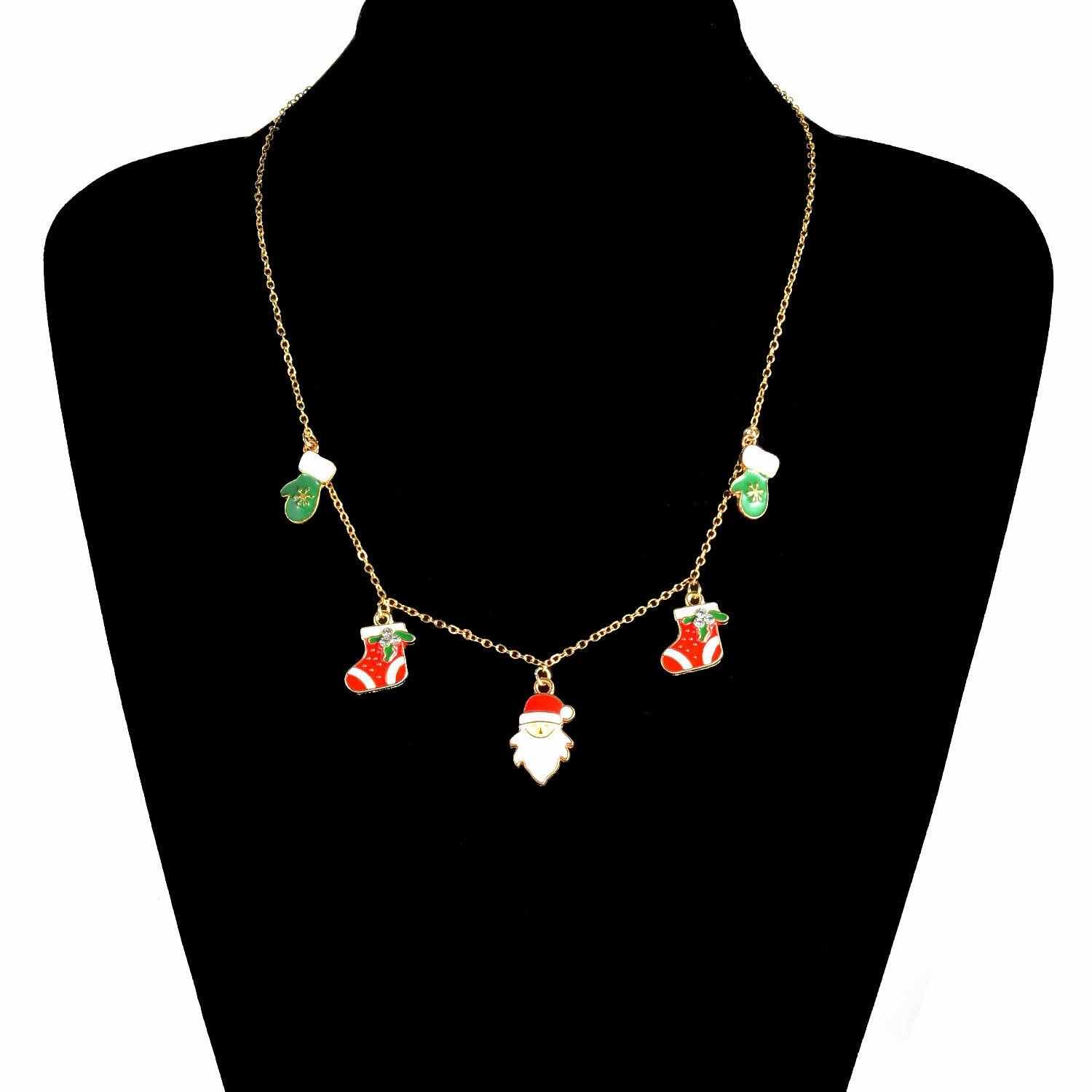 Wholesale Christmas Series Snowman Sock Pendant Necklace