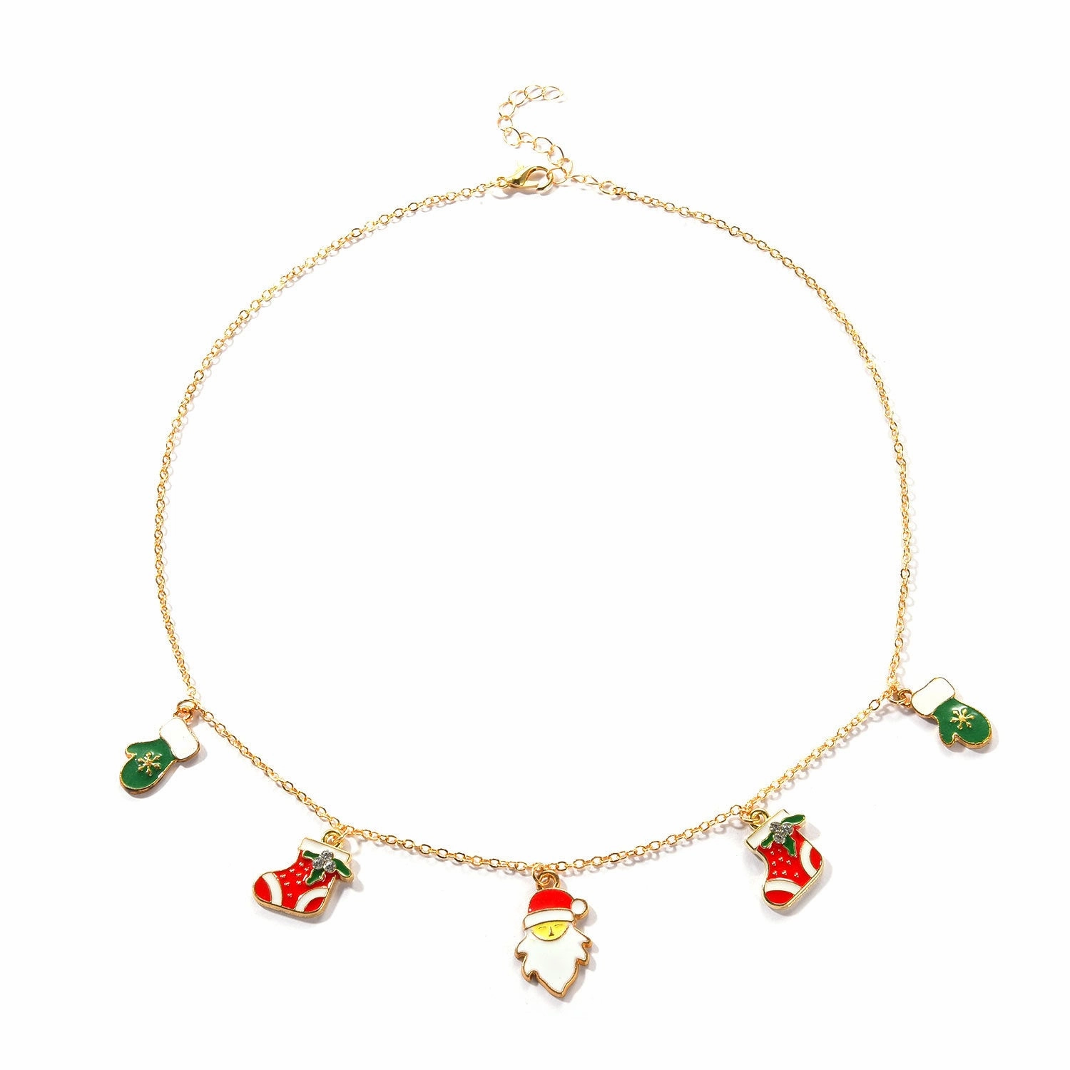 Wholesale Christmas Series Snowman Sock Pendant Necklace
