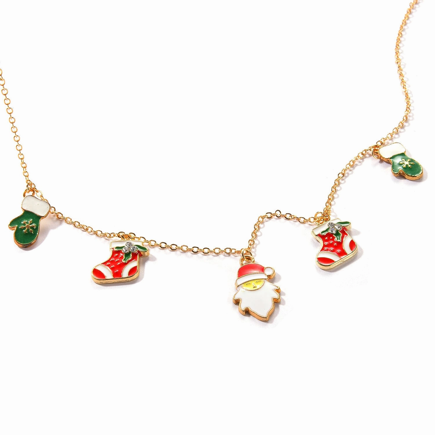 Wholesale Christmas Series Snowman Sock Pendant Necklace