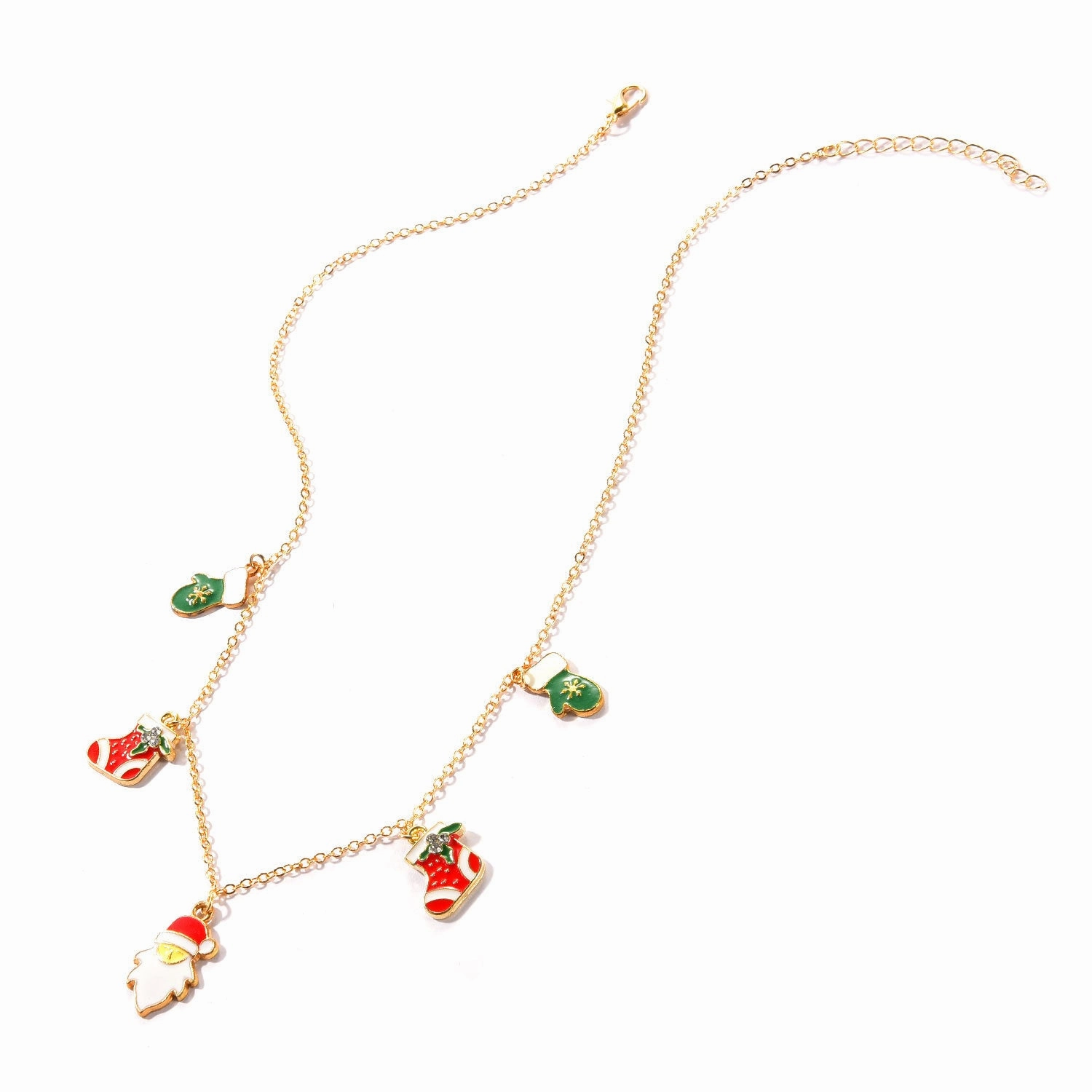 Wholesale Christmas Series Snowman Sock Pendant Necklace