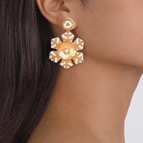 Wholesale Christmas Snowflake Beaded Sequin Earrings