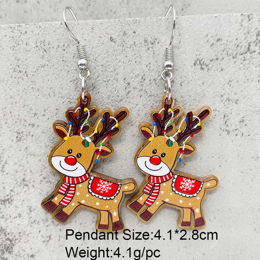 Wholesale Christmas Snowflakes Santa Claus Candy Snowman Acrylic Earrings