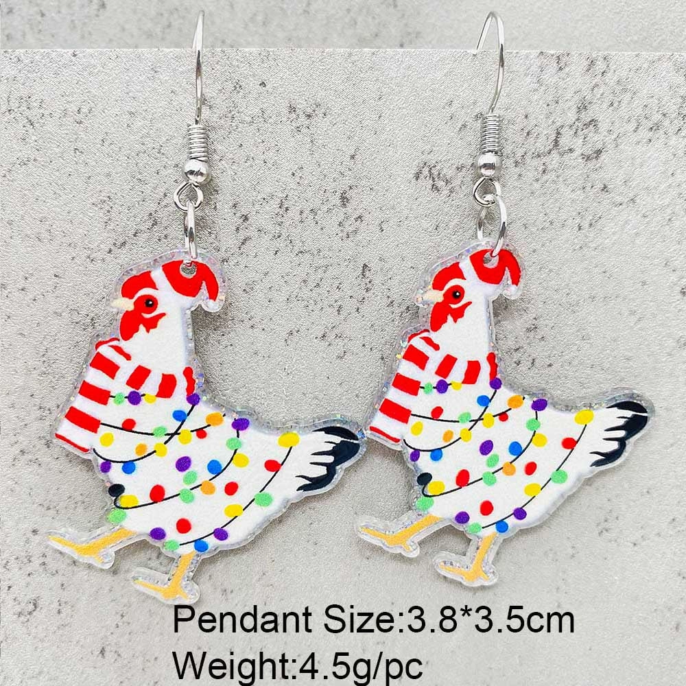 Wholesale Christmas Snowflakes Santa Claus Candy Snowman Acrylic Earrings