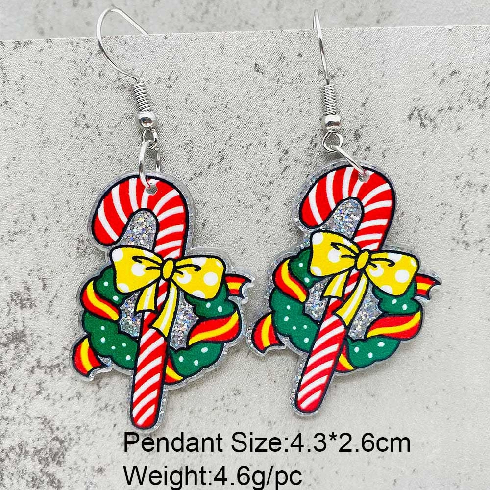 Wholesale Christmas Snowflakes Santa Claus Candy Snowman Acrylic Earrings