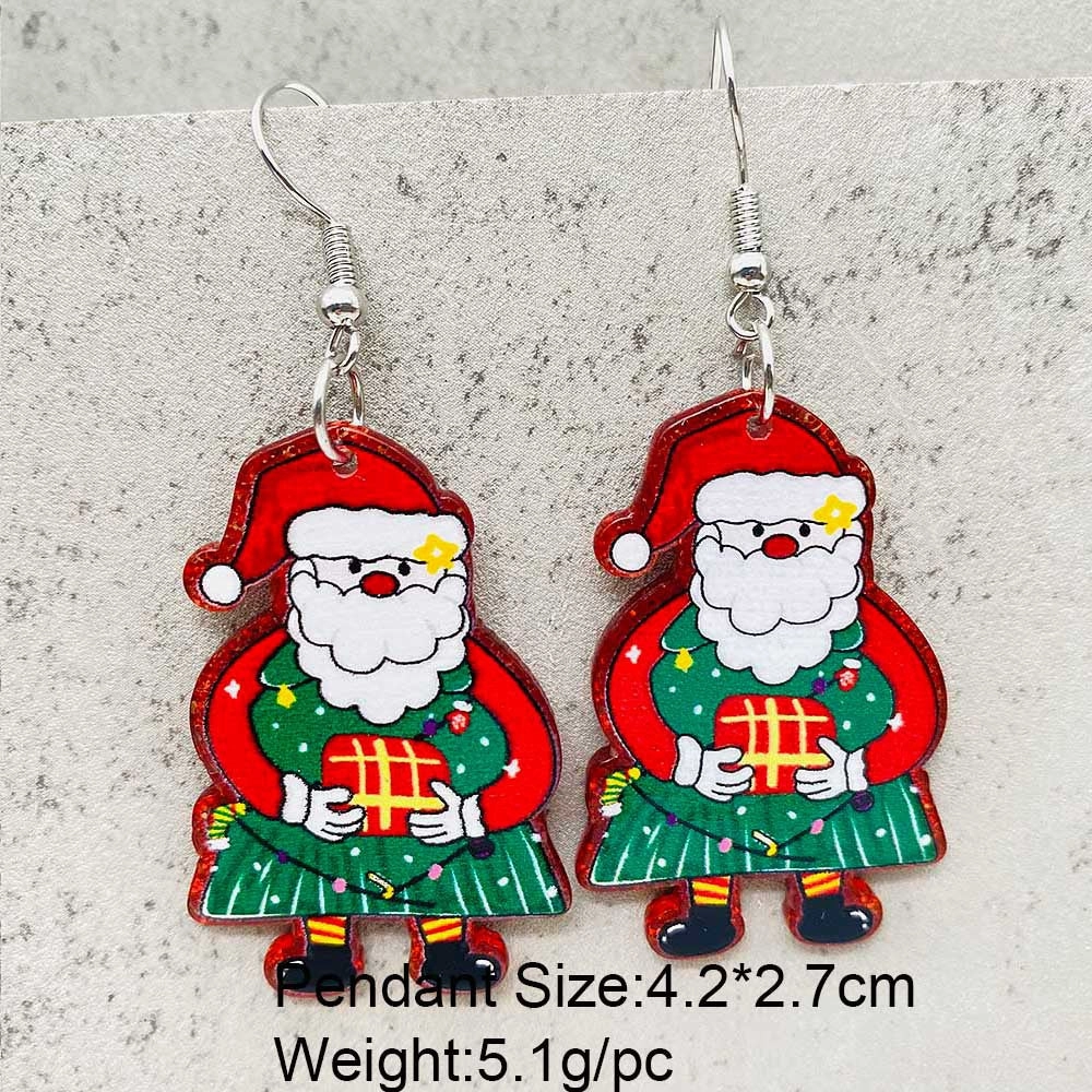 Wholesale Christmas Snowflakes Santa Claus Candy Snowman Acrylic Earrings