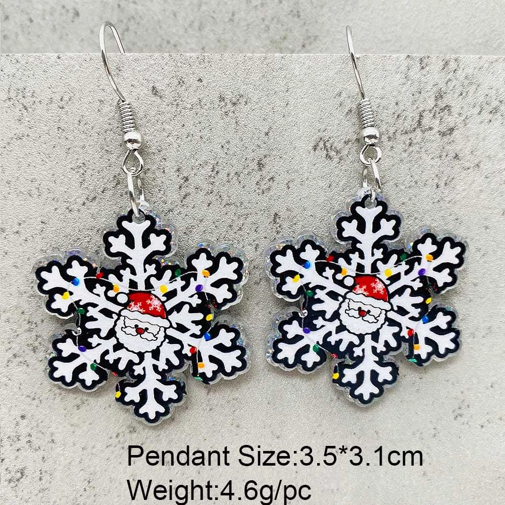 Wholesale Christmas Snowflakes Santa Claus Candy Snowman Acrylic Earrings